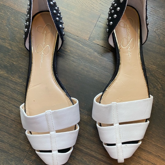 Jessica Simpson black and white flats sz 7.5 m - Picture 2 of 4
